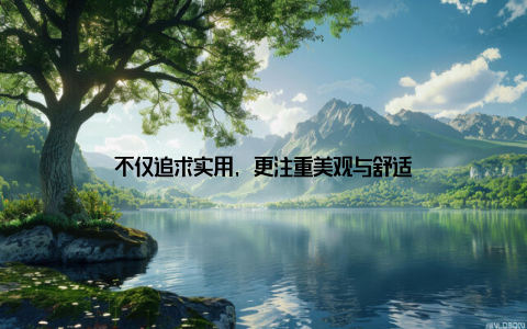 不仅追求实用, 更注重美观与舒适