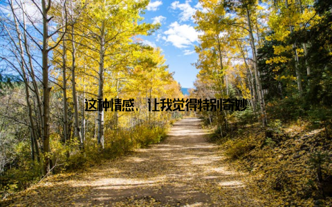 这种情感, 让我觉得特别奇妙