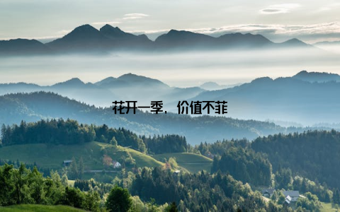 花开一季, 价值不菲