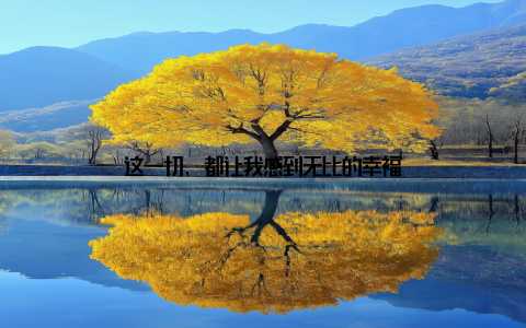 这一切, 都让我感到无比的幸福